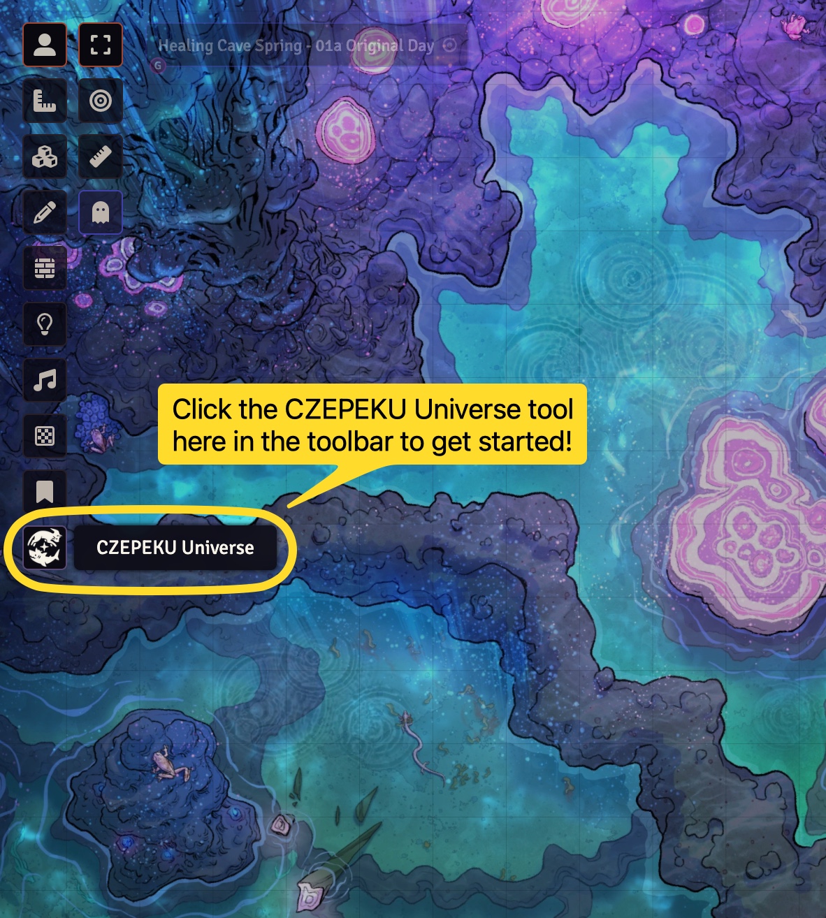 Click the CZEPEKU Universe tool in the toolbar to get started